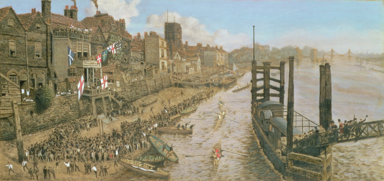 Old Chelsea, The Last Regatta, c.1871 (olej na papíře připevněném na desce) od Walter Greaves