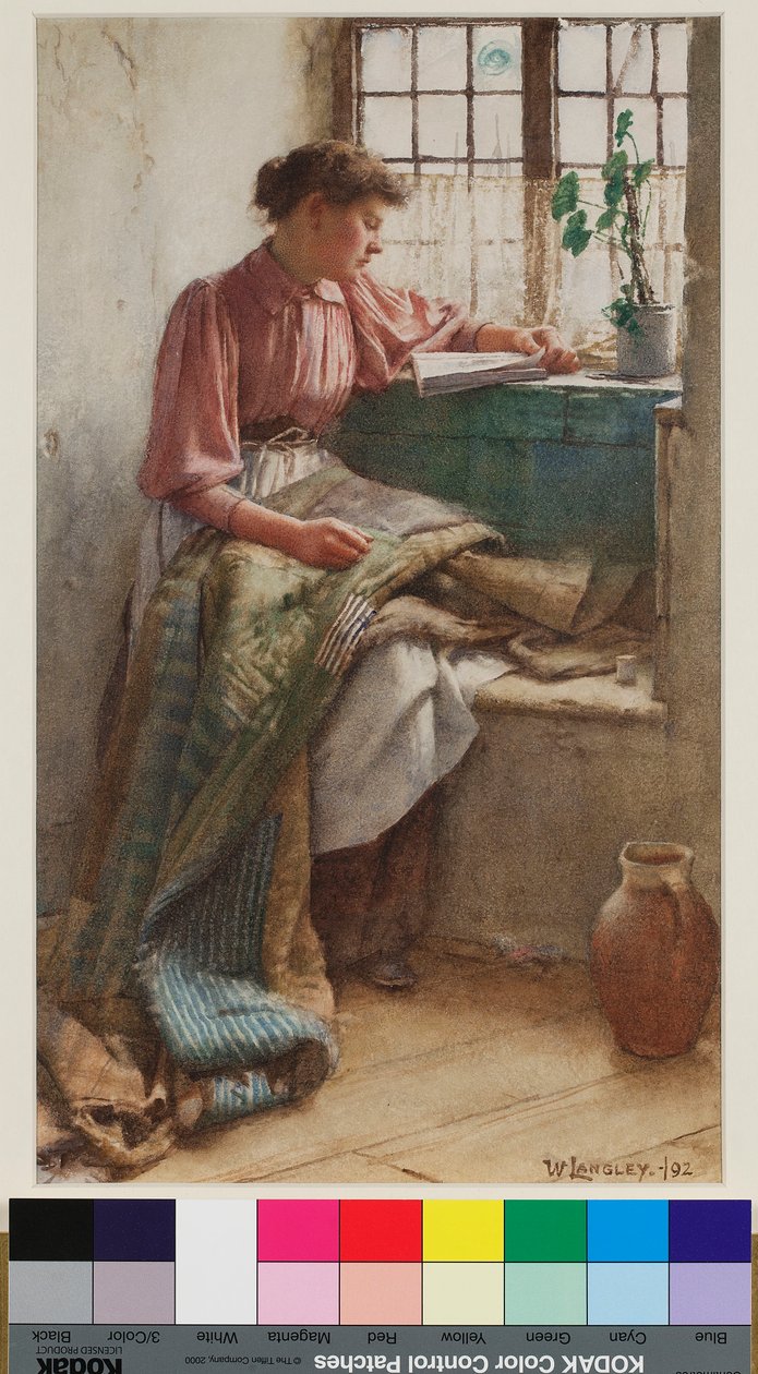 Idle Moments, 1892 (wc na papíře) od Walter Langley