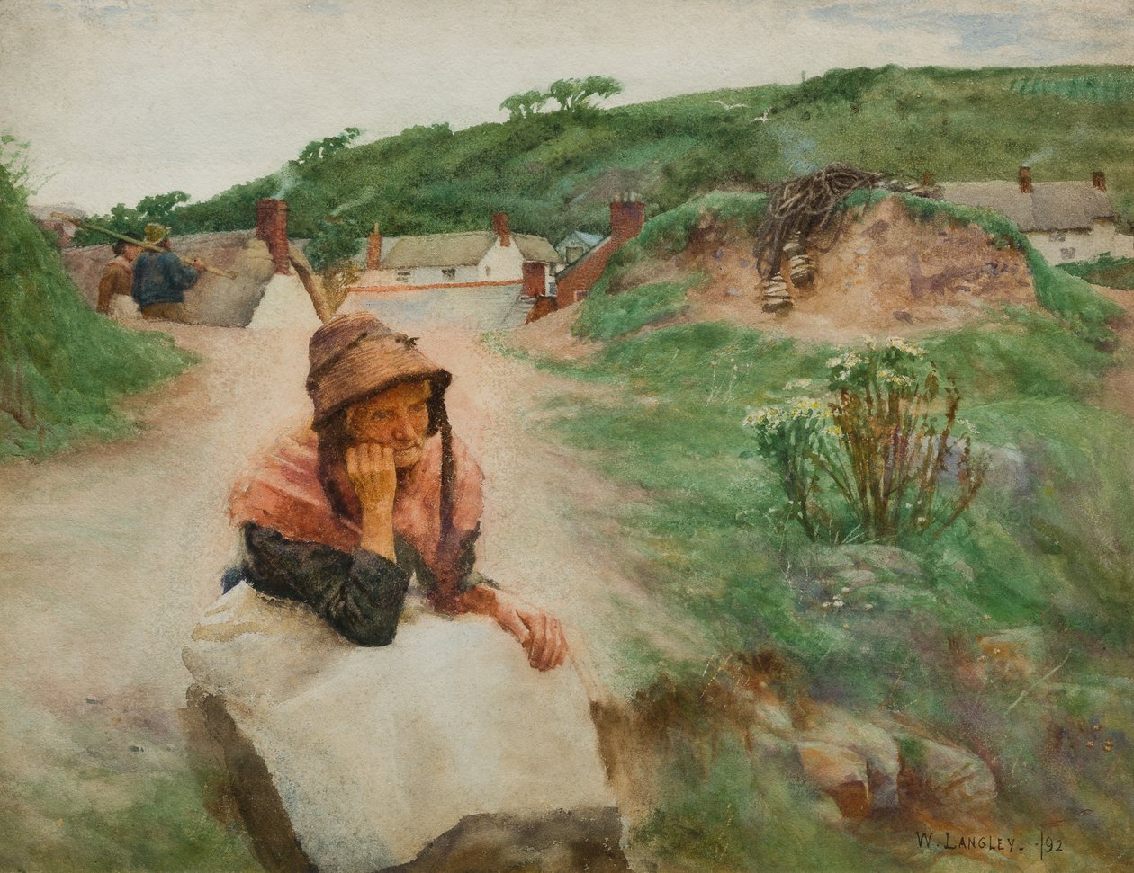 Minulost, 1892 (wc na papíře) od Walter Langley