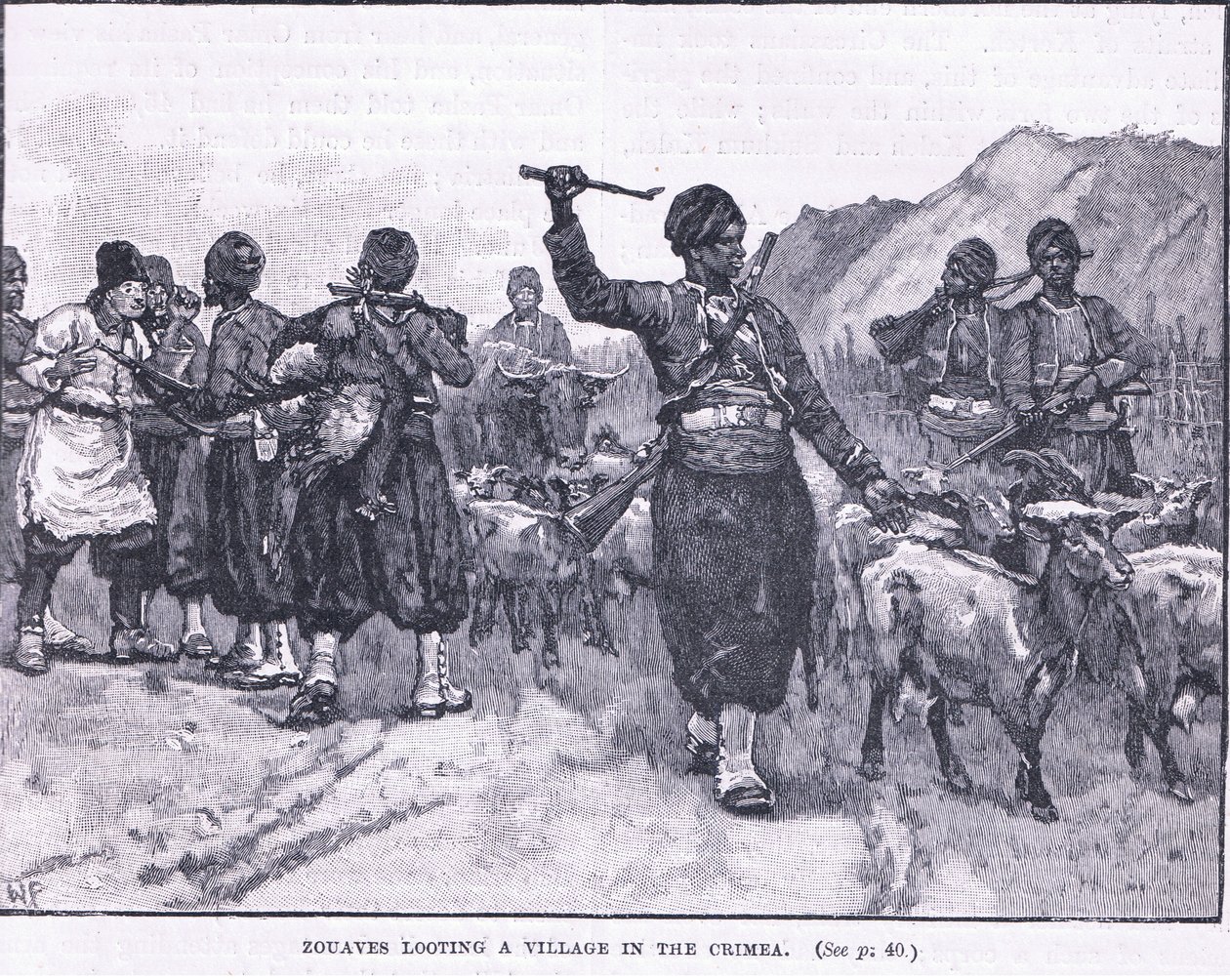 Zouves rabuje vesnici na Krymu 1854 našeho letopočtu od Walter Paget