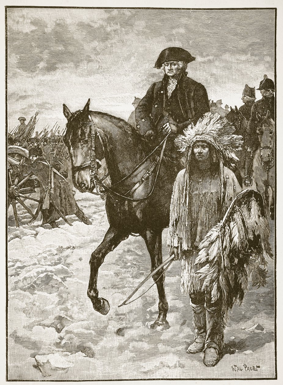 Washington překračující Delaware, 1776, ilustrace z „Cassell