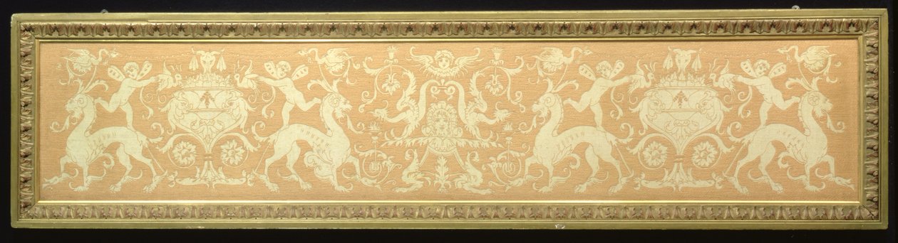Renesanční obrozenecký vlys Putti a mýtických zvířat, 1897 (vlněné nitě na plátně) od Walter Crane