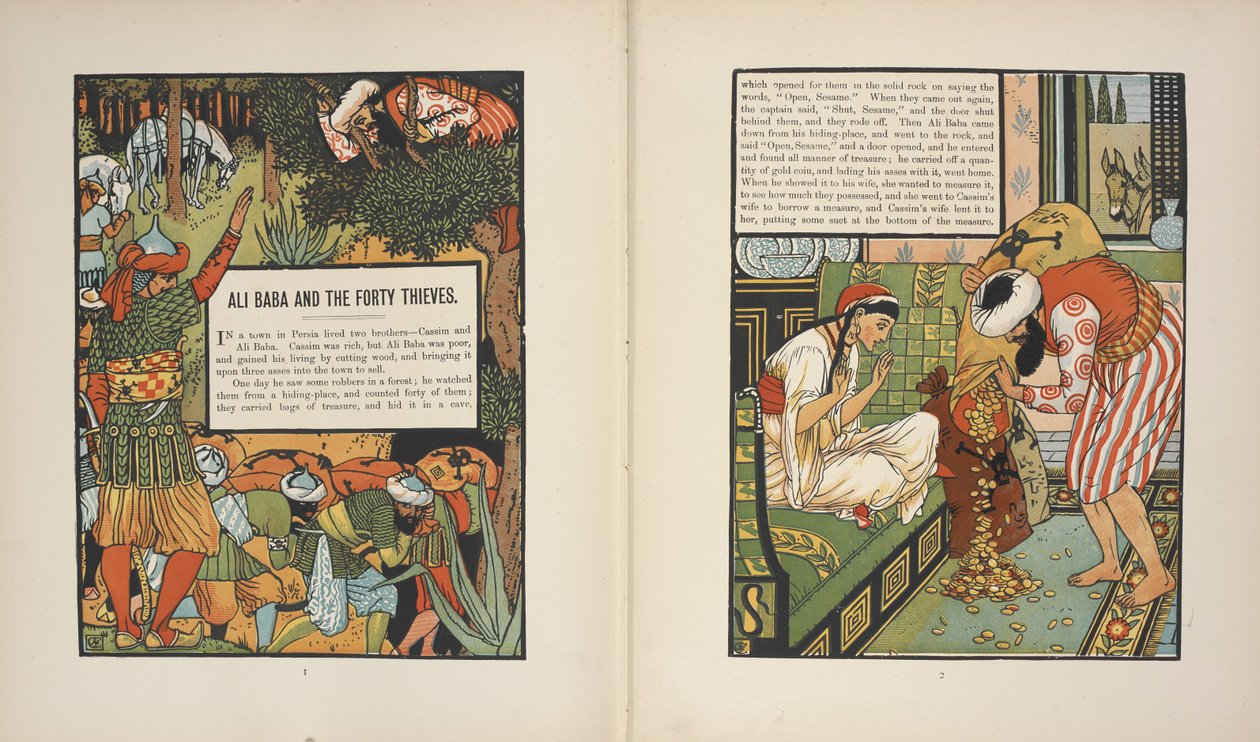 Ali Baba a čtyřicet zlodějů. od Walter Crane