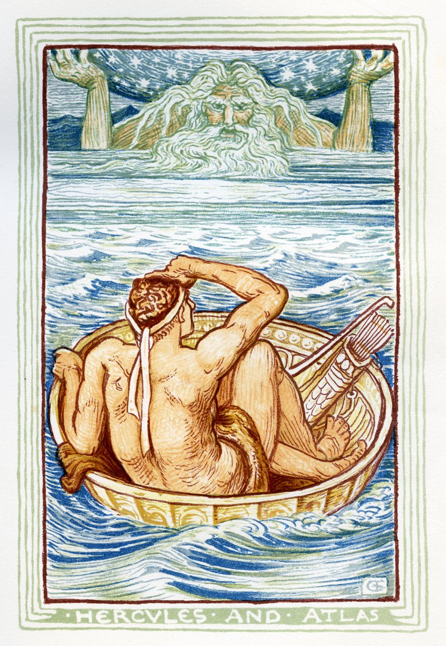 Herkules a Atlas od Walter Crane