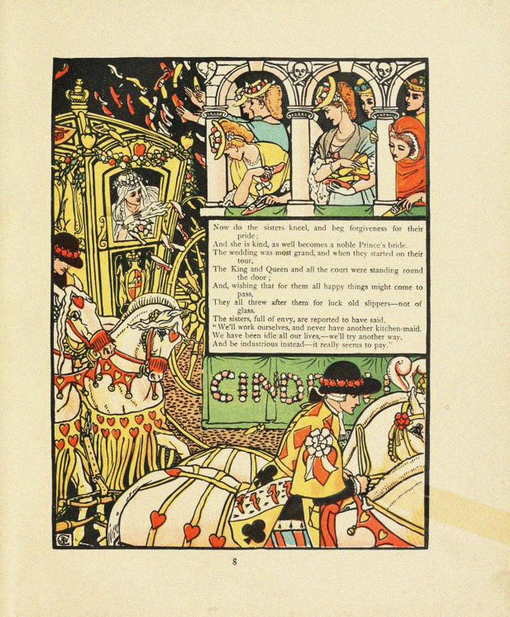 Ilustrace pro pohádku Popelka od Walter Crane