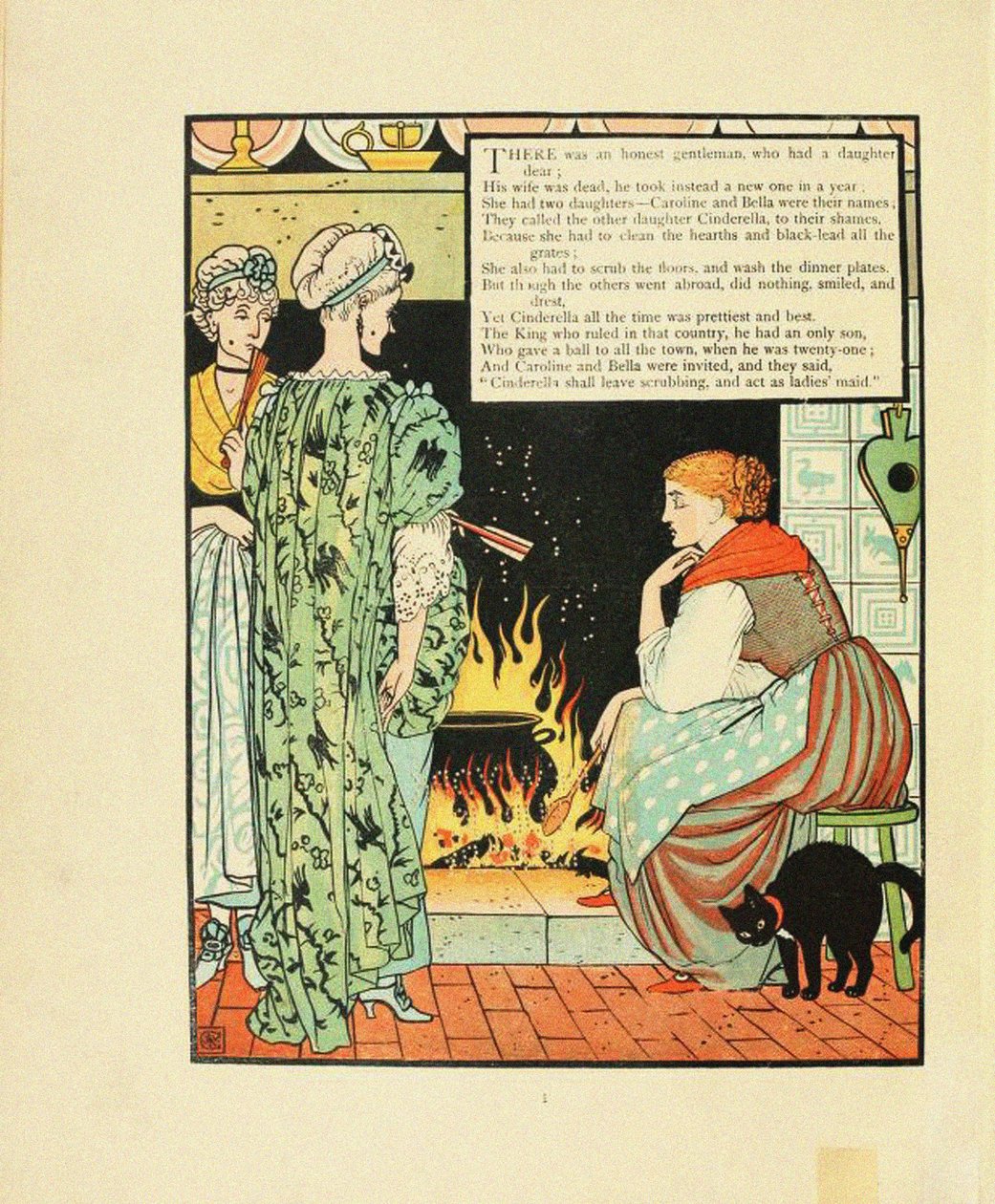 Ilustrace pro pohádku Popelka od Walter Crane