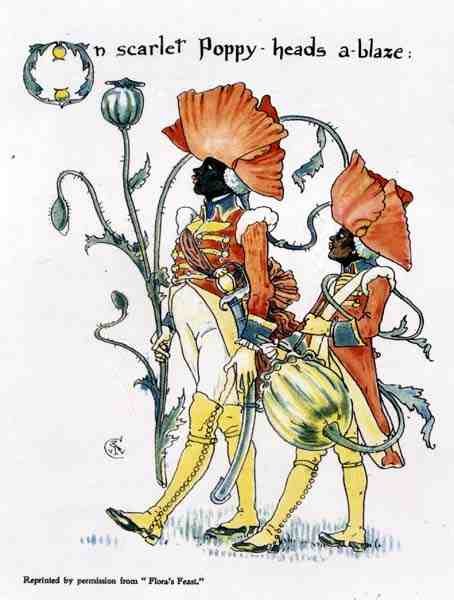 Makové hlavy, z Flóry od Walter Crane