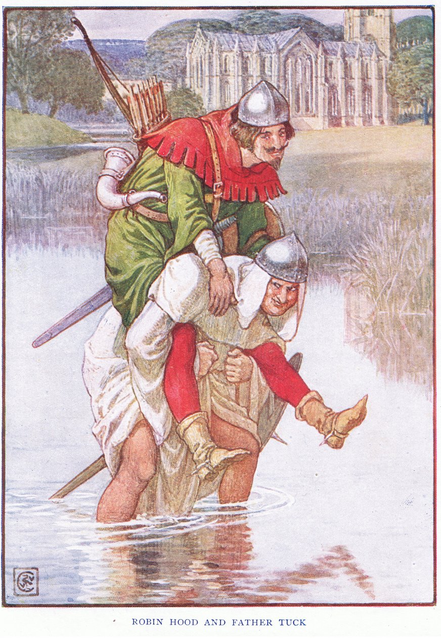 Robin Hood a otec Tuck, cca 1920 od Walter Crane