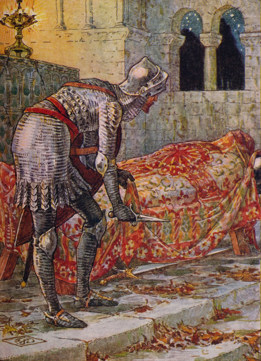 Sir Lancelot v kapli Nebezpečná, 1911. od Walter Crane