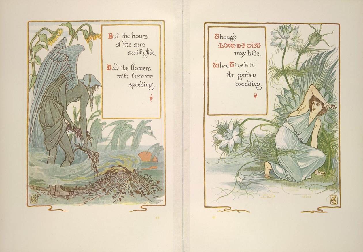 Západ slunce a láska v mlze od Walter Crane