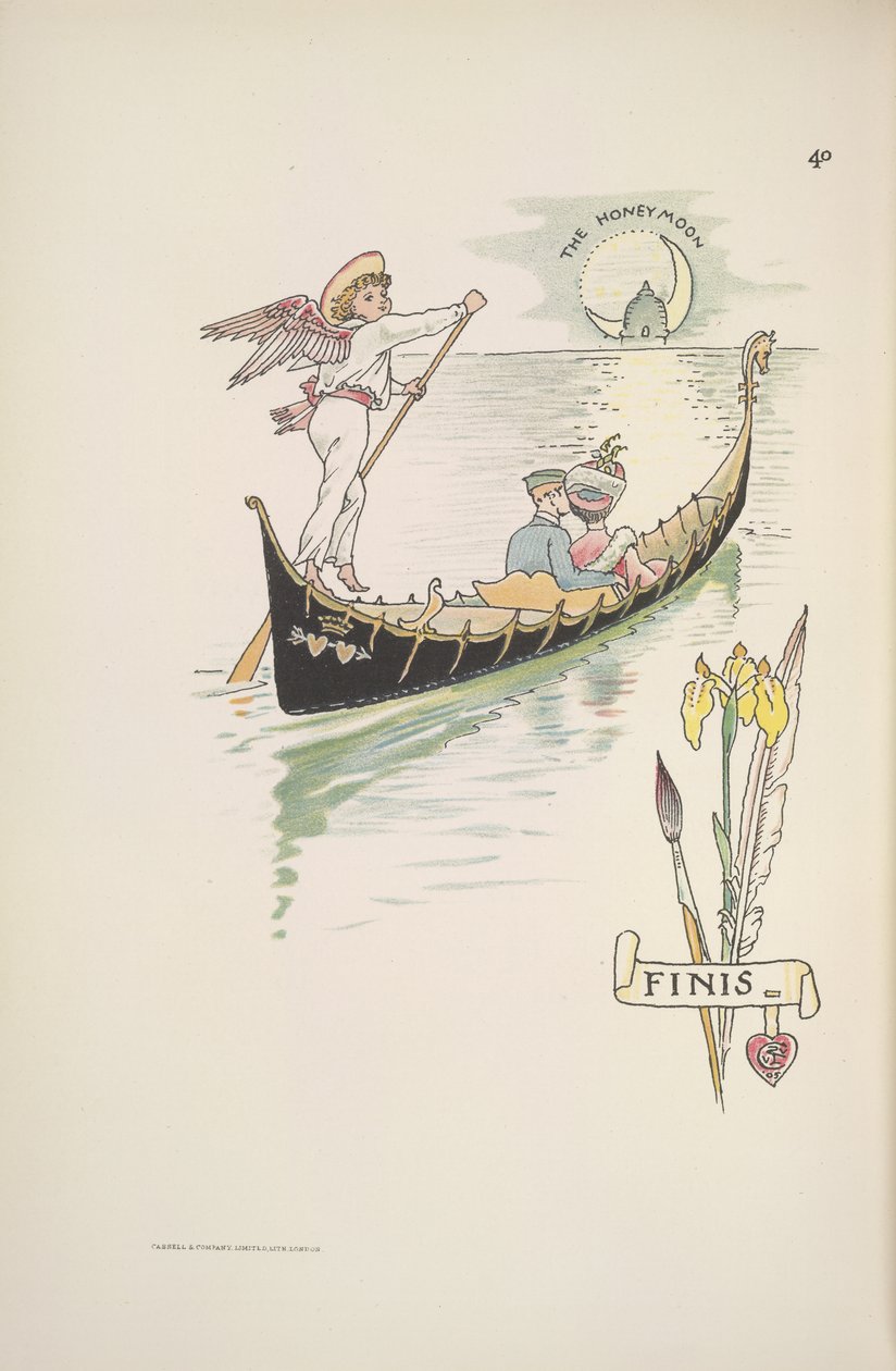 Líbánky. Pár v gondole od Walter Crane