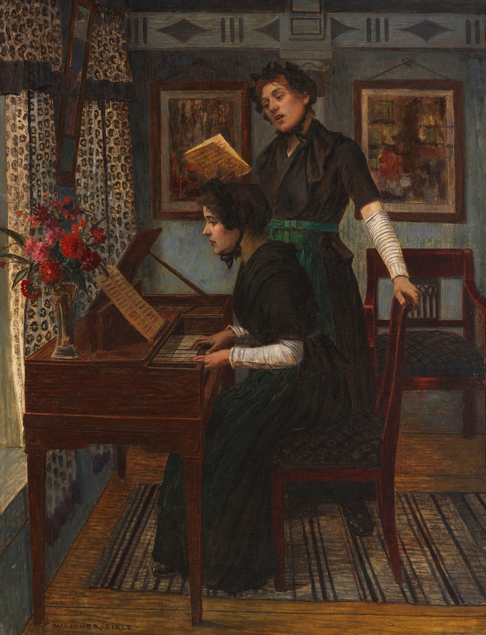 Hudební lekce, c. 1890. od Walter Firle