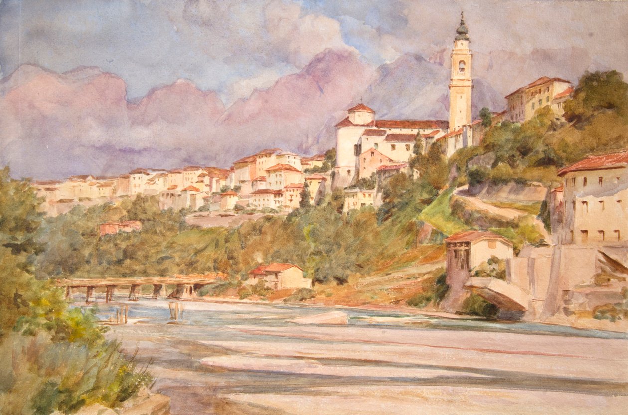 Belluno, Itálie 1925 (akvarel) od Walter Frederick Roofe Tyndale