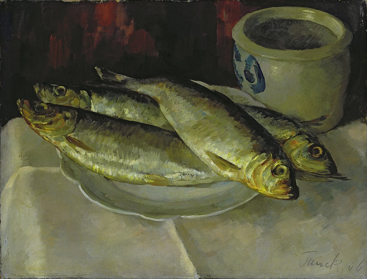 Rybí zátiší (olej na plátně) od Walter Heinrich Tanck