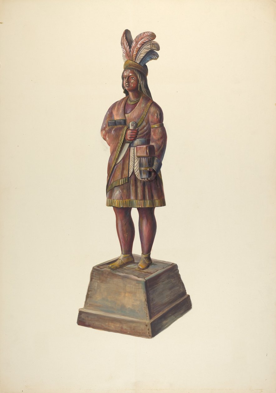 Cigar Store Indian, c. 1937. od Walter Hochstrasser