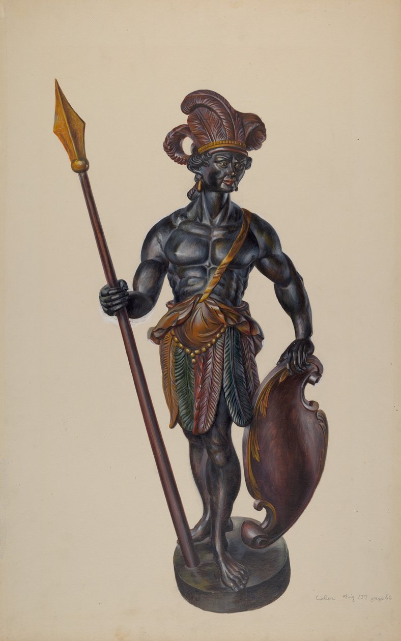 Cigar Store Indian, c. 1937. od Walter Hochstrasser