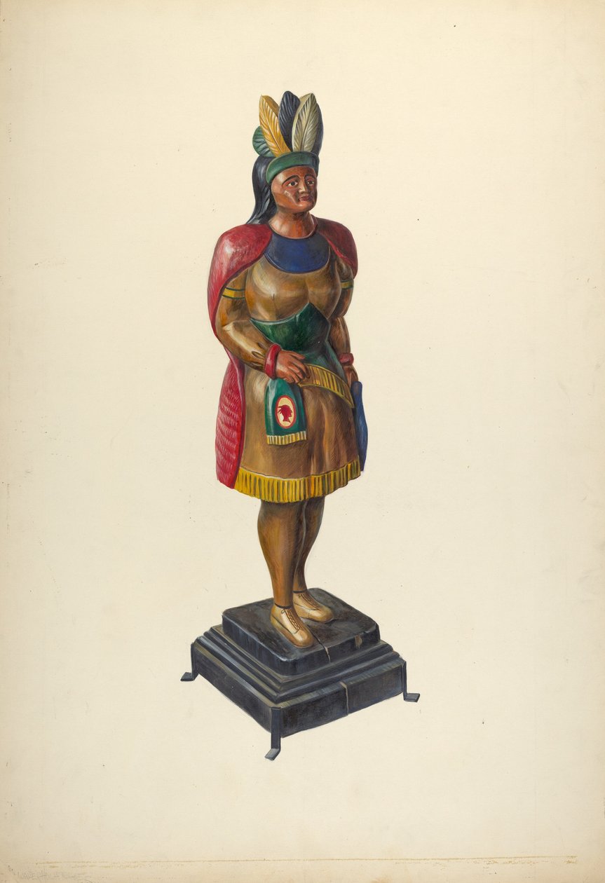 Cigar Store Indian, c. 1937. od Walter Hochstrasser