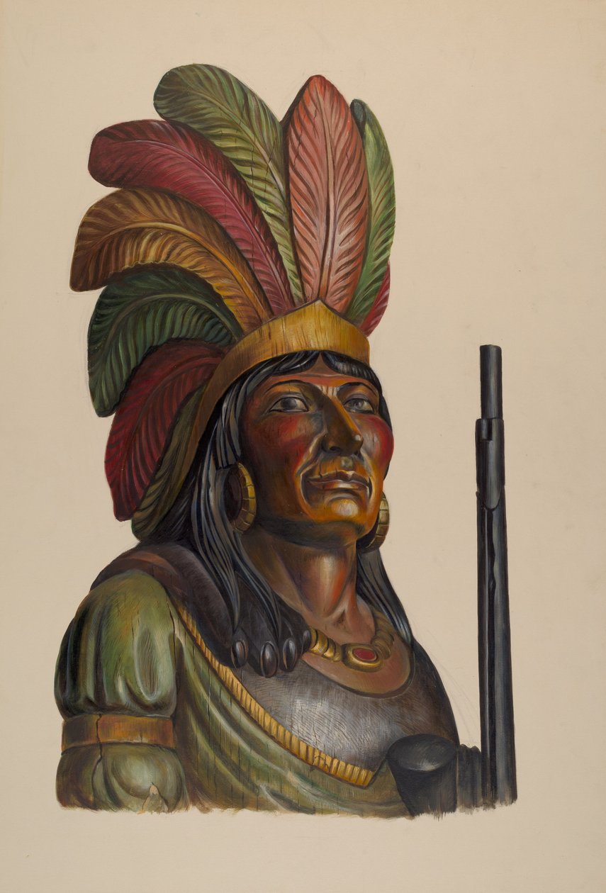 Cigar Store Indian, c. 1937. od Walter Hochstrasser