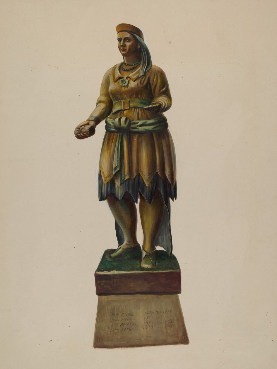 Cigar Store Indian, c. 1937. od Walter Hochstrasser
