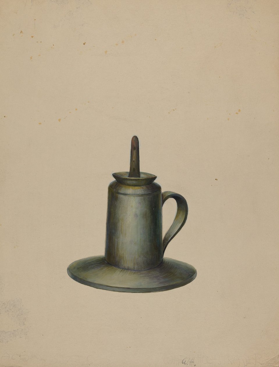 Cínová olejová lampa, c. 1938. od Walter Hochstrasser