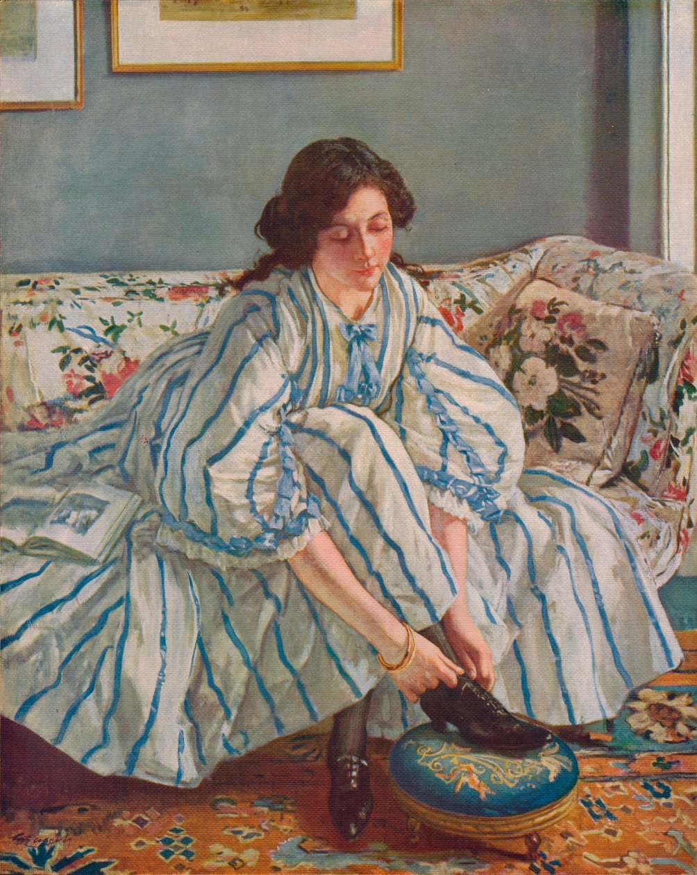 Zavazování boty, cca 1900 od Walter Russell
