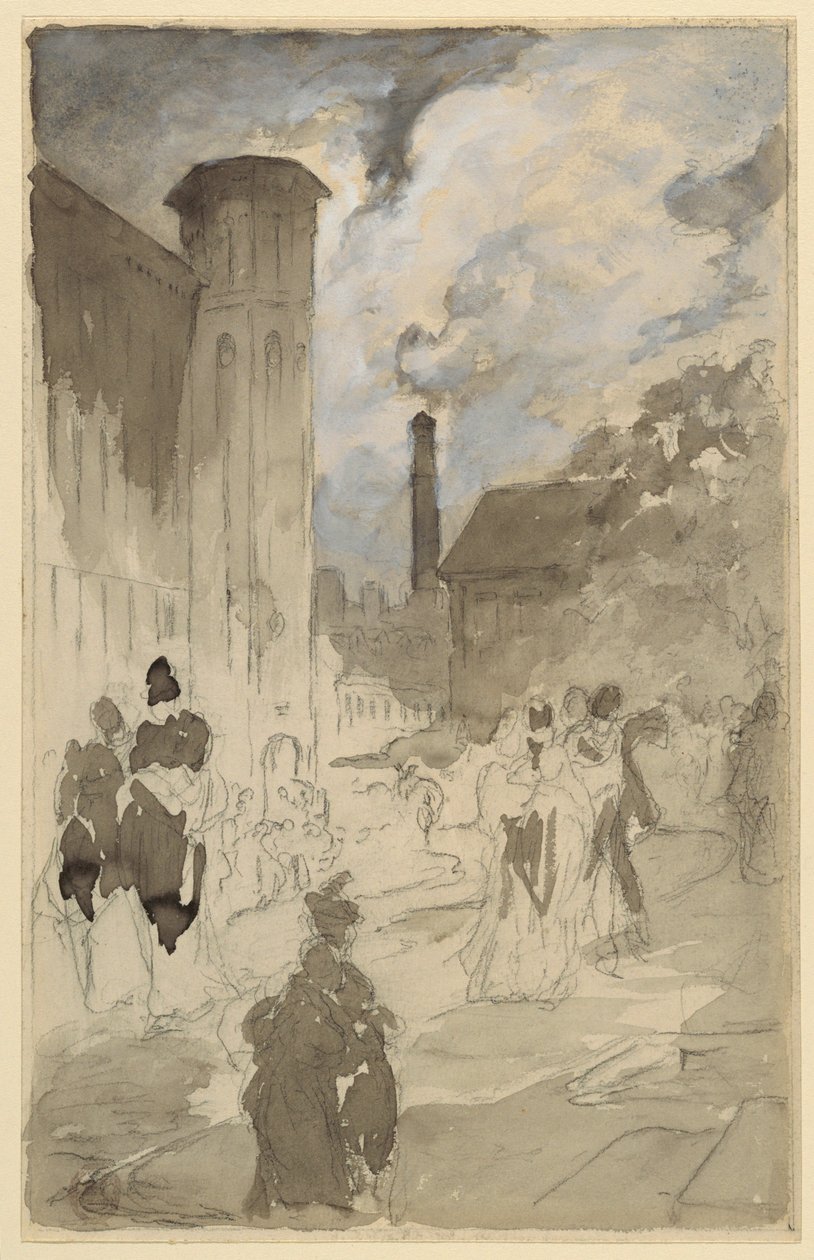 Náměstí (studie pro ilustraci) od Walter Shirlaw