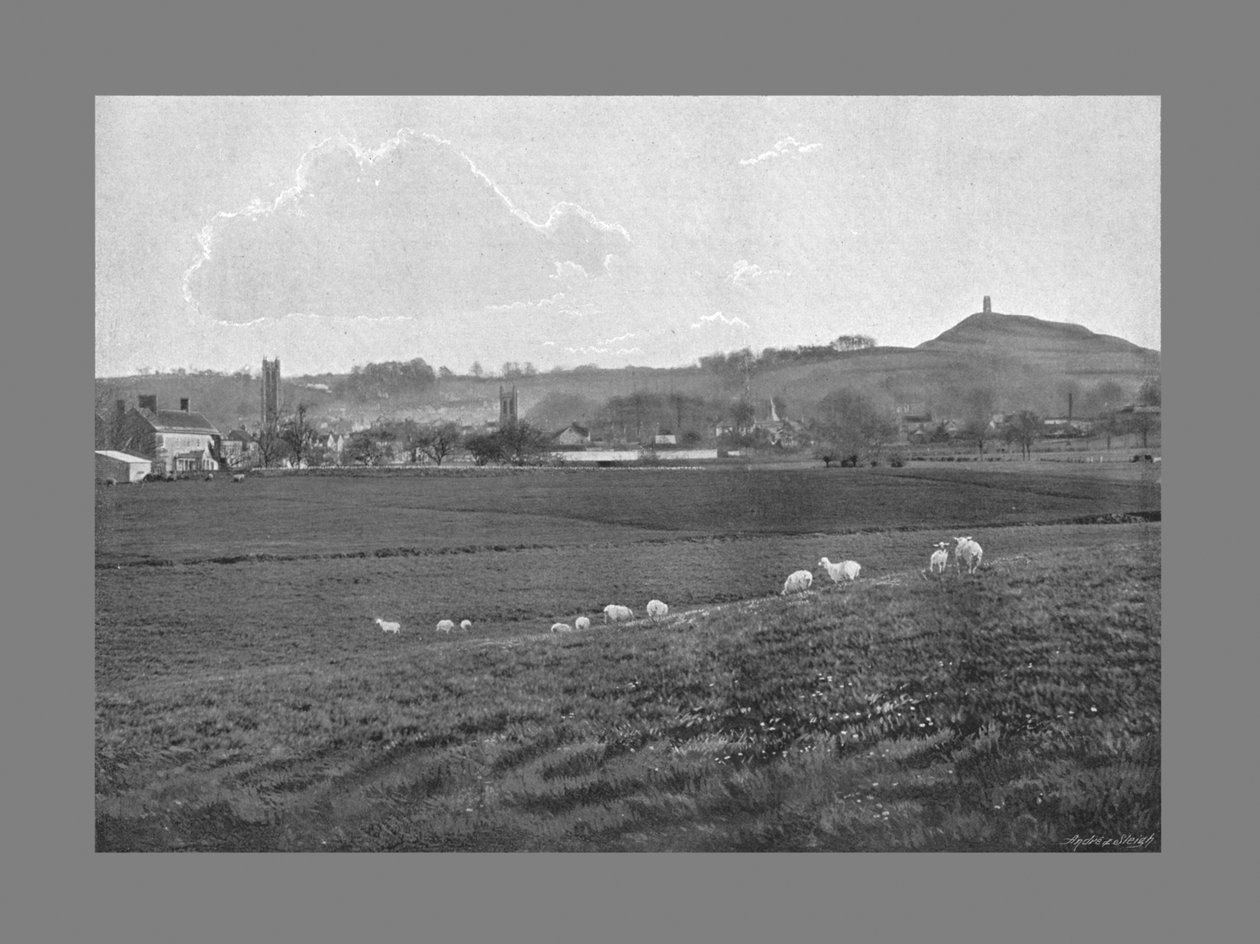Glastonbury a Tor, c1900 od Walter Tully