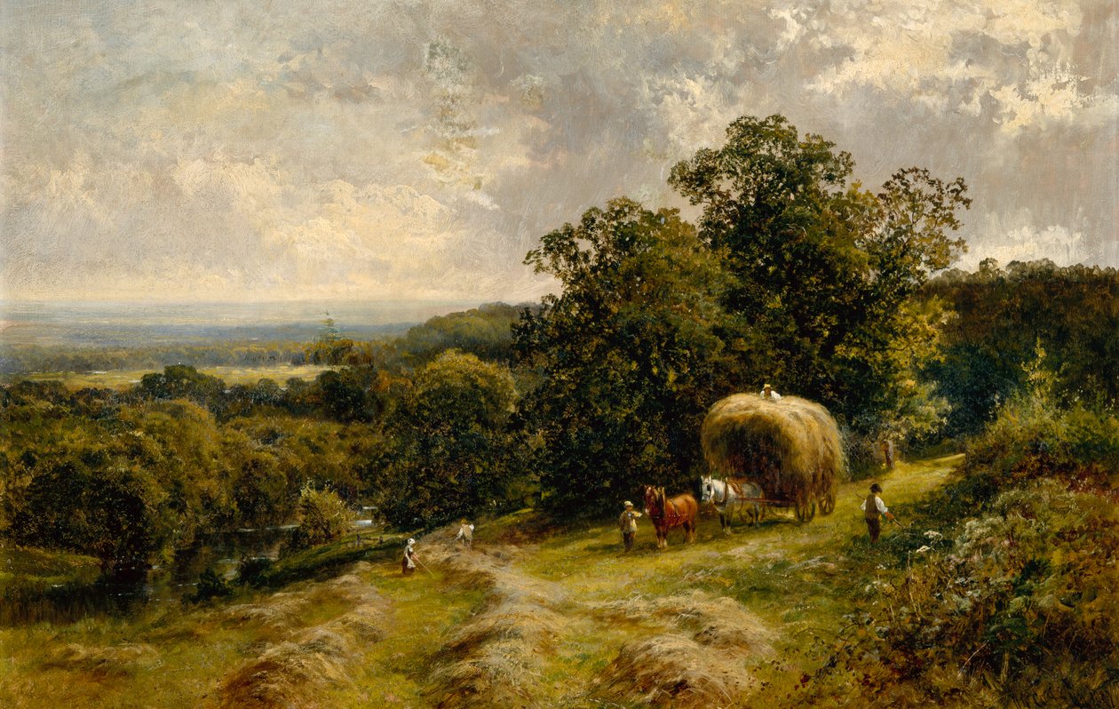 Carting Hay poblíž Brockham, Surrey od Walter Wallor Caffyn