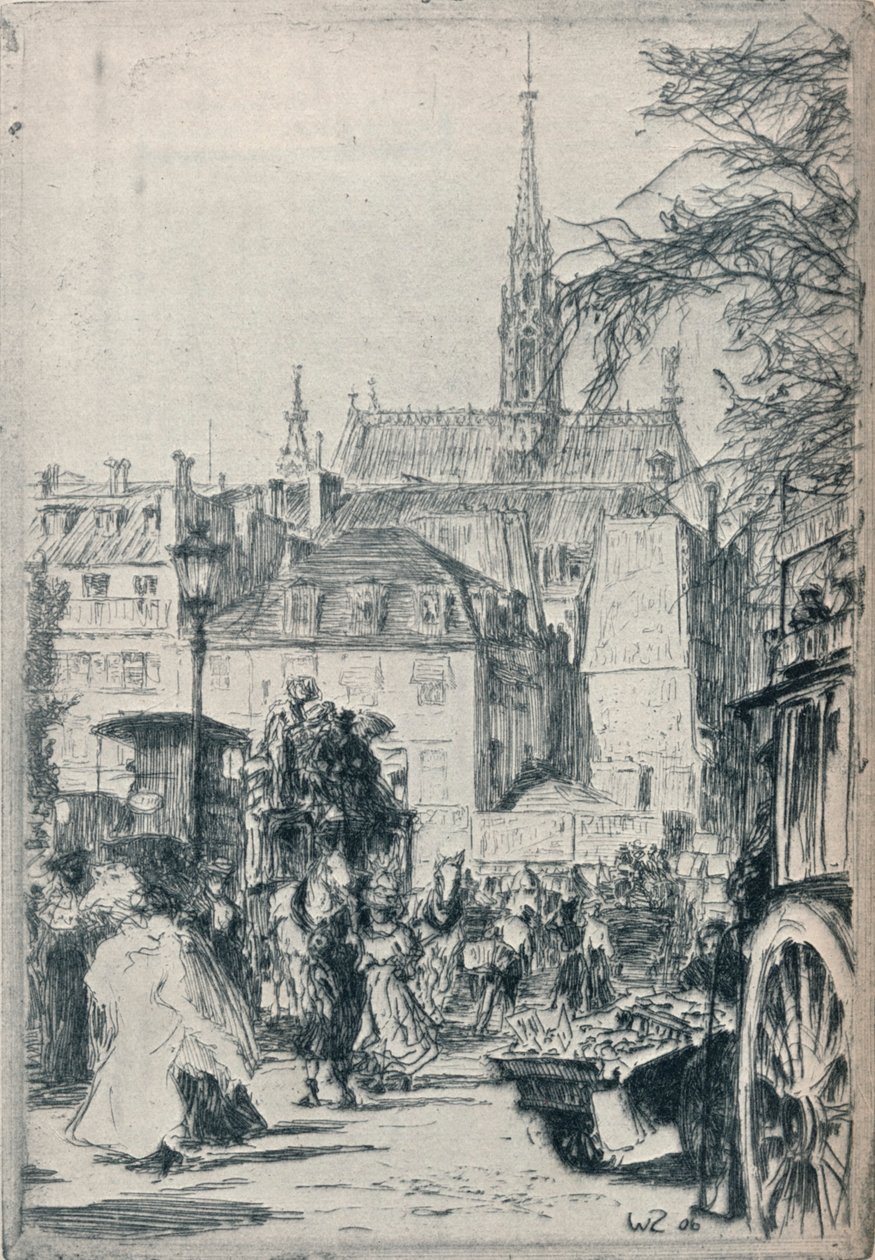 Place St. Michel, Paříž, c1913 od Walter Zeising