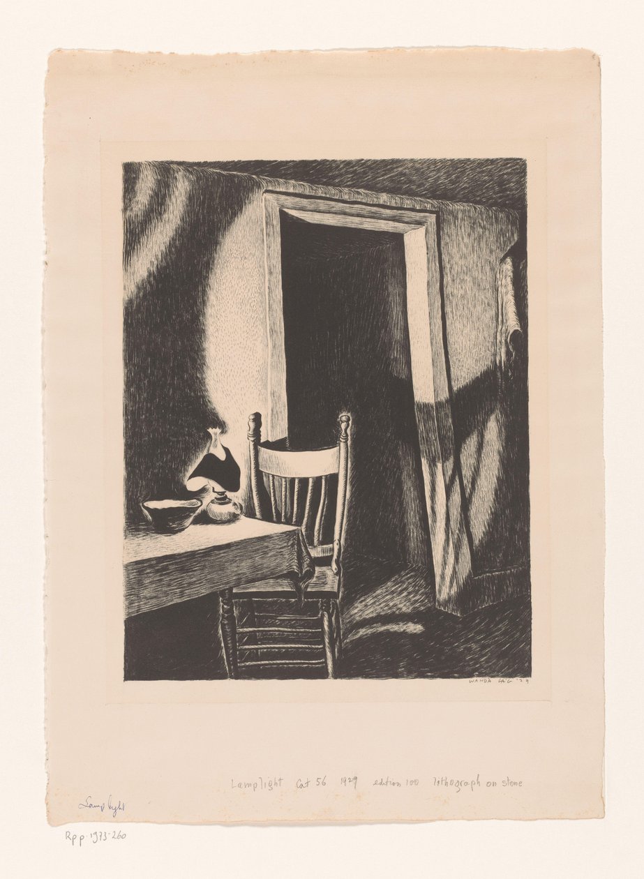 Interiér světlem lampy od Wanda Gág (signed by artist)