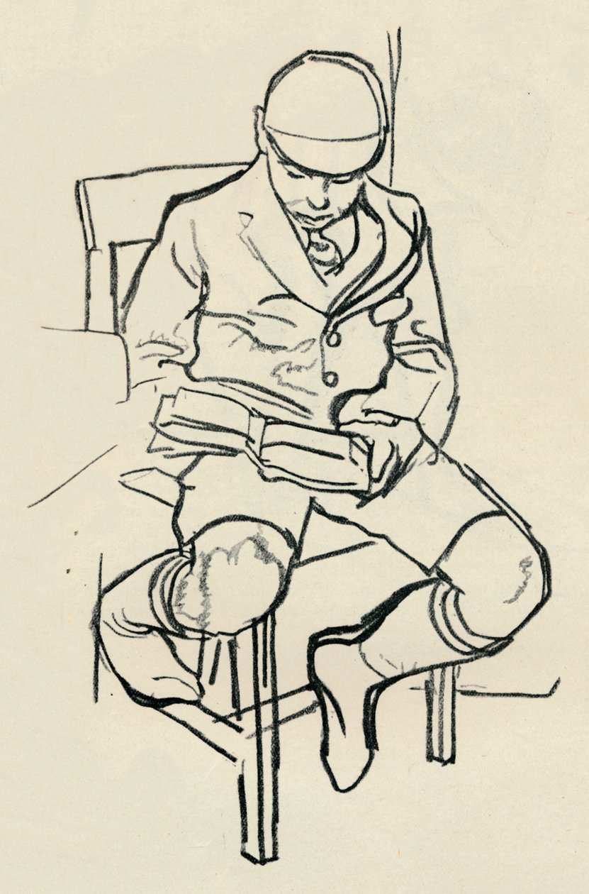 Boy Reading, c1900 od Warwick Reynolds