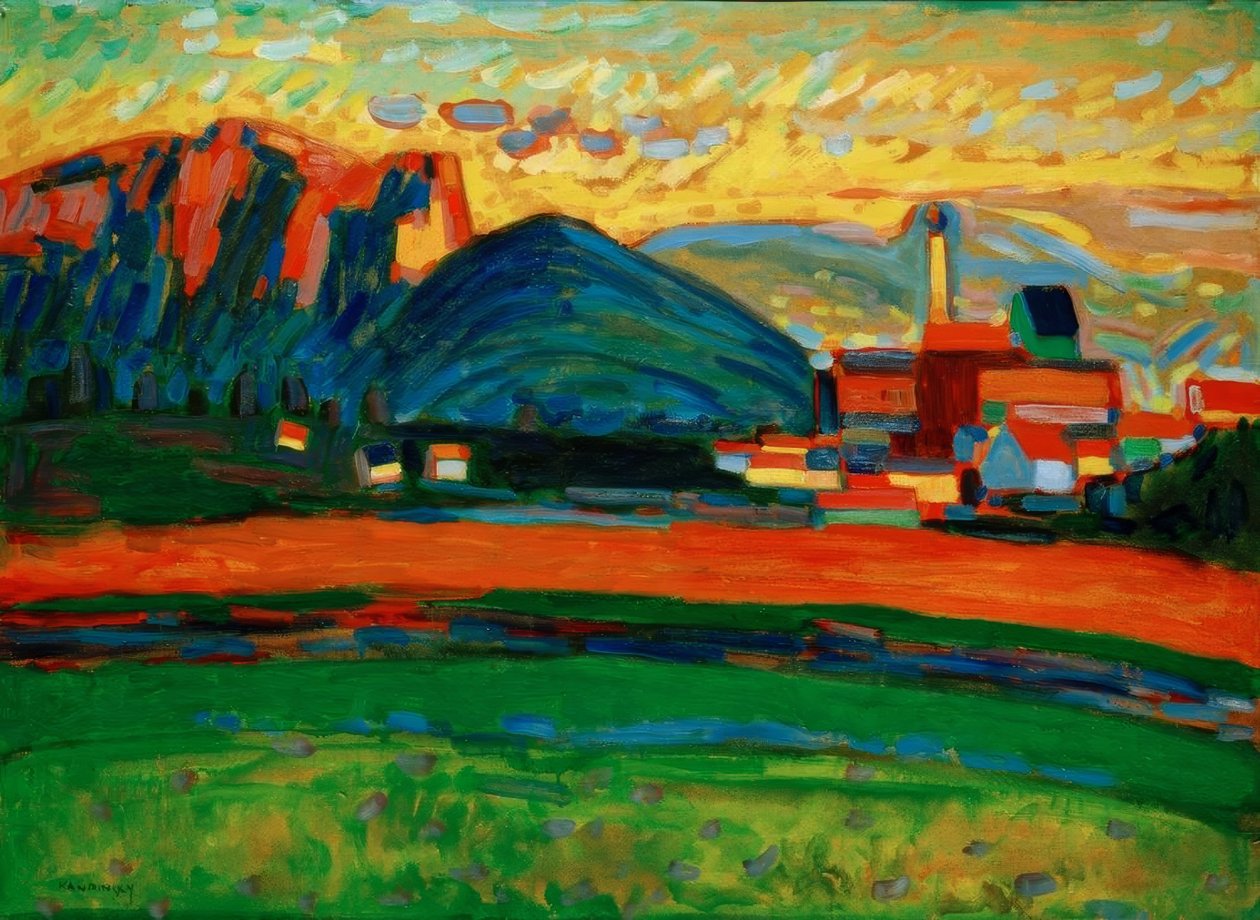 Horská krajina s vesnicí I. od Wassily Kandinsky
