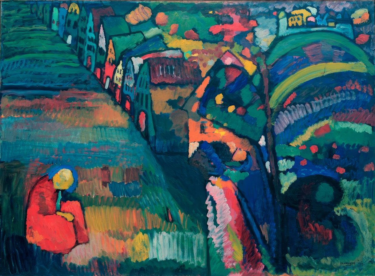 Obrázek s domy od Wassily Kandinsky