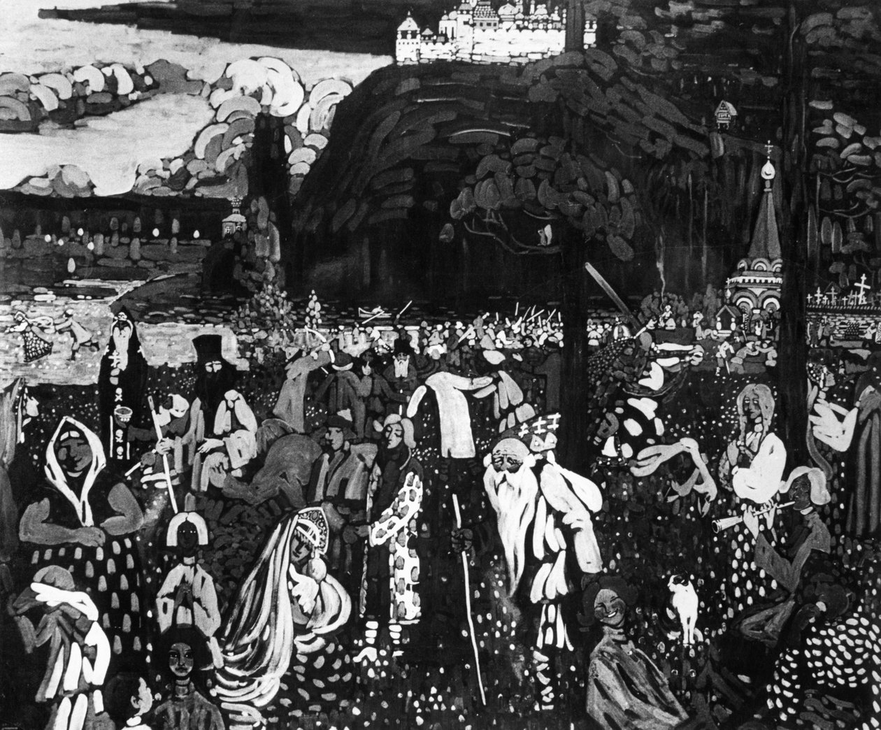 Barevný život, 1907 (tempera na plátně) od Wassily Kandinsky