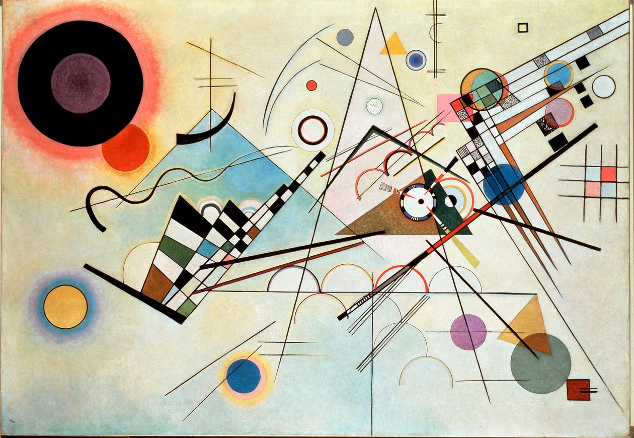 Kompozice VIII Obraz Vassily Kandinsky (nebo Wassily Kandinski nebo Kandinskij, 1866-1944). Slunce 1915. 201x140 cm New York, Guggenheimovo muzeum od Wassily Kandinsky