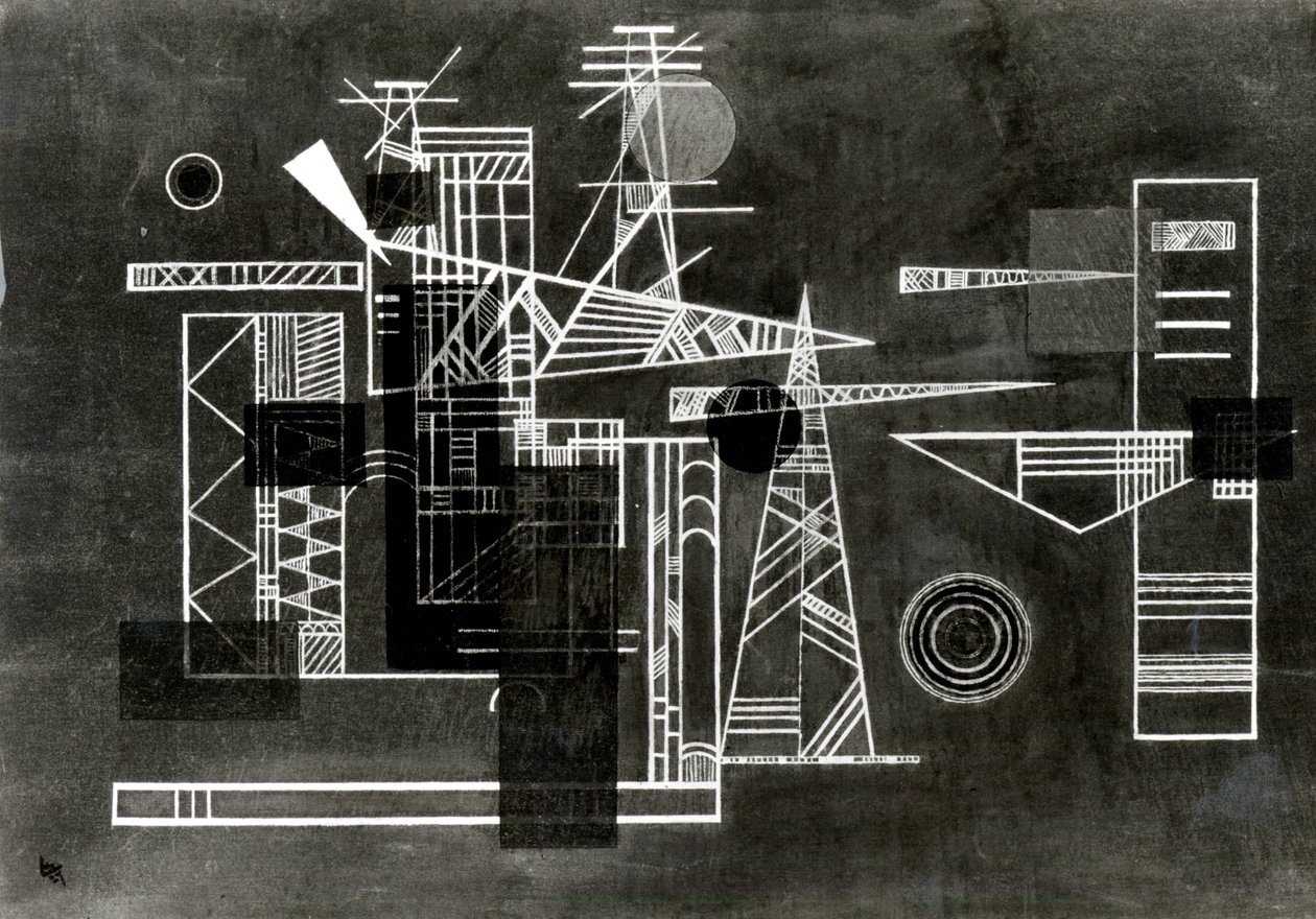 Konstrukce s hroty, 1927 od Wassily Kandinsky
