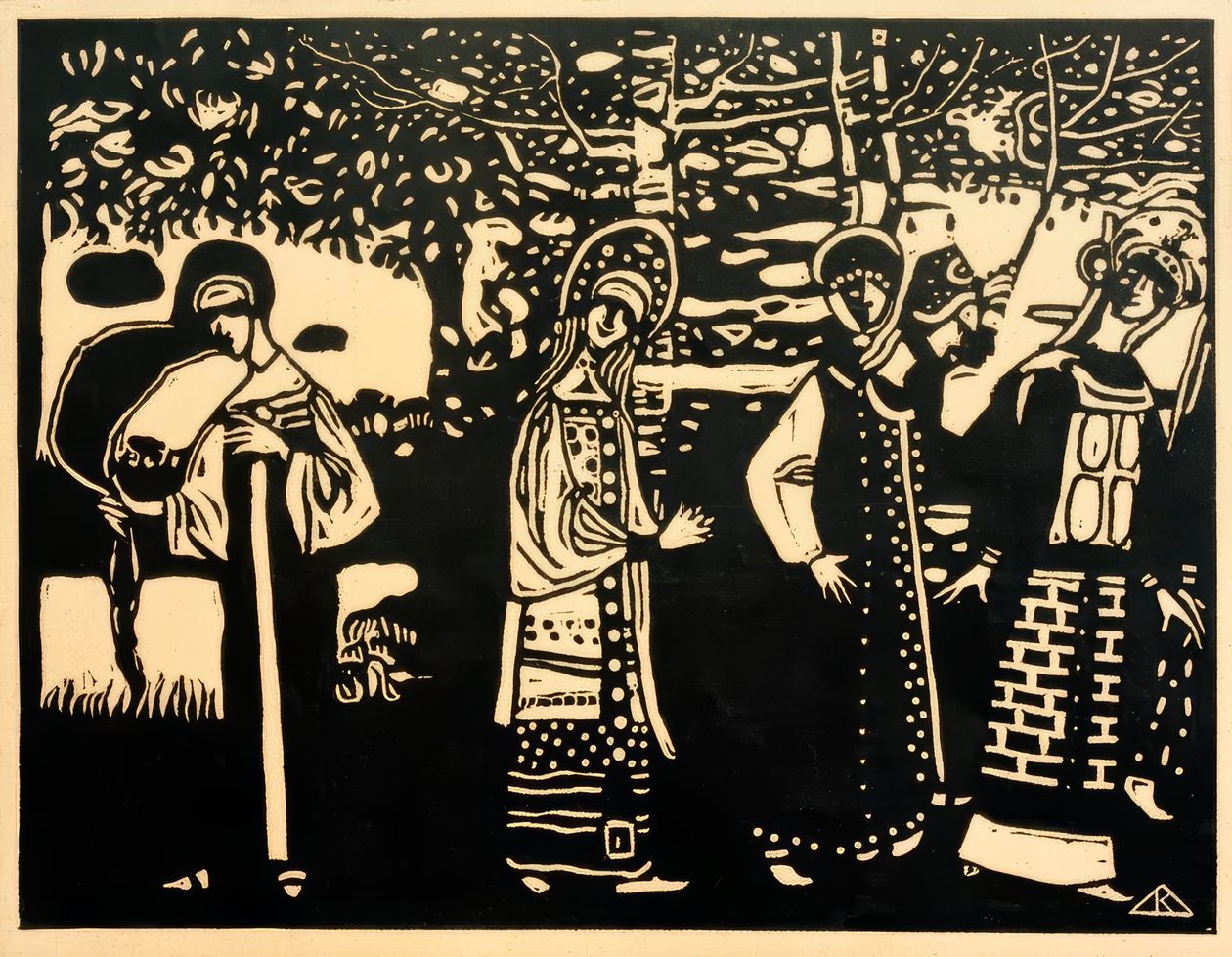 Ženy v lese od Wassily Kandinsky