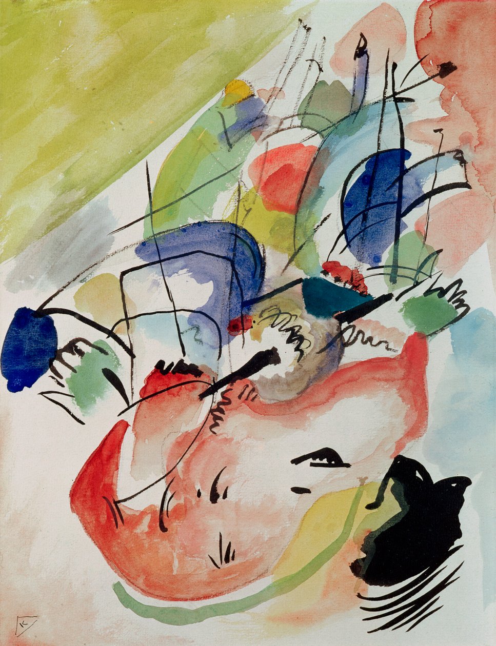 Improvizace XXXI, 1913 (tužka, wc a inkoust na papíře) od Wassily Kandinsky