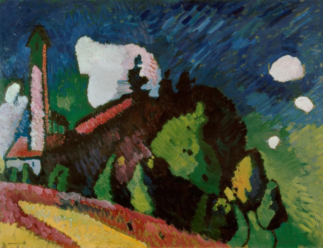 Krajina s věží od Wassily Kandinsky