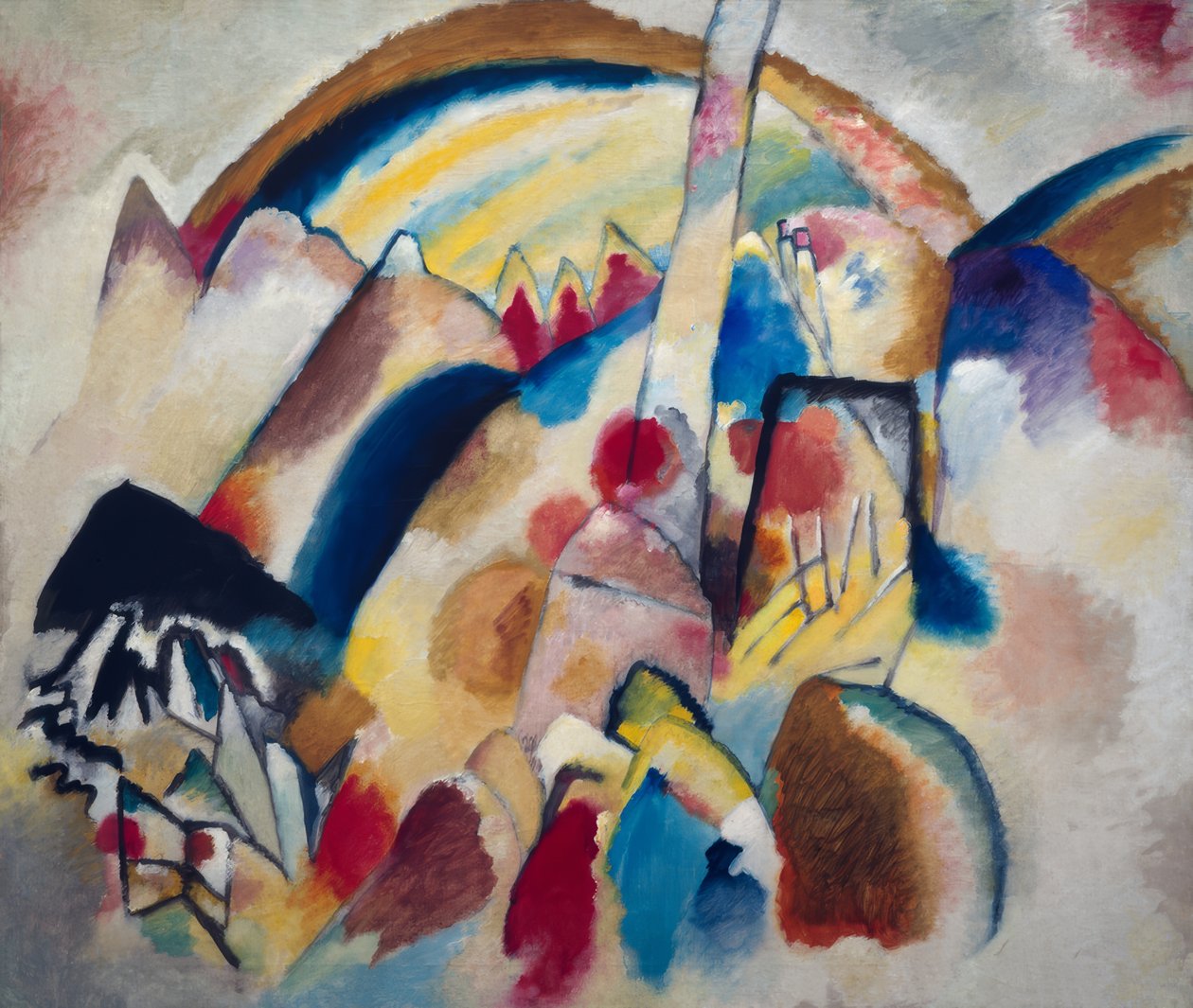 Krajina s červenými skvrnami II od Wassily Kandinsky