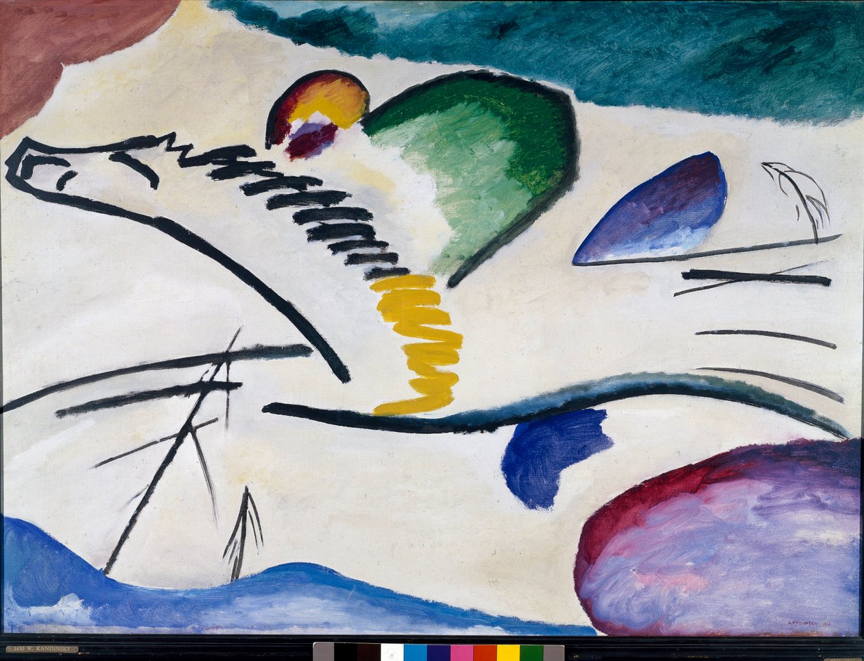 Lyric (Pointed Silence) Malba Vasilije Kandinského (nebo Wassily Kandinski nebo Kandinskij, 1866-1944). 1911 Rozm. 94x130 cm Rotterdam, Museum Boymans-Van Beuningen od Wassily Kandinsky