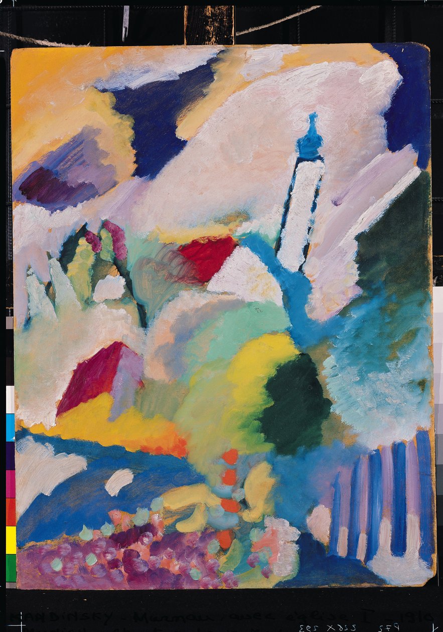 Murnau s kostelem I, 1910 (karton) od Wassily Kandinsky