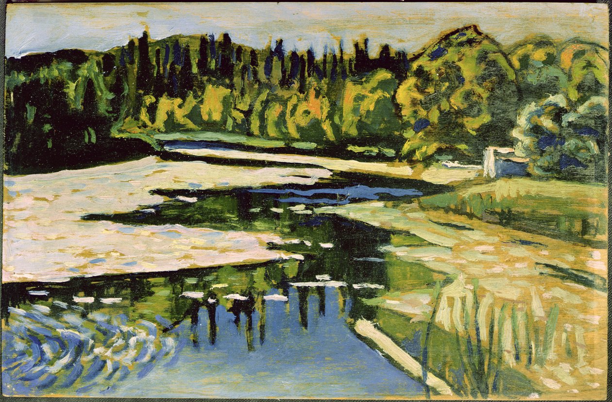 Řeka na podzim, 1900 (olej na kartonu) od Wassily Kandinsky