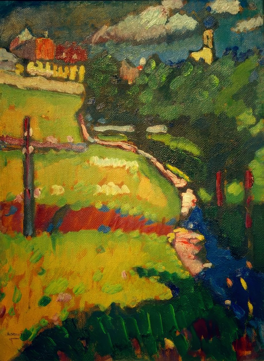 Studie o kostele v Murnau od Wassily Kandinsky