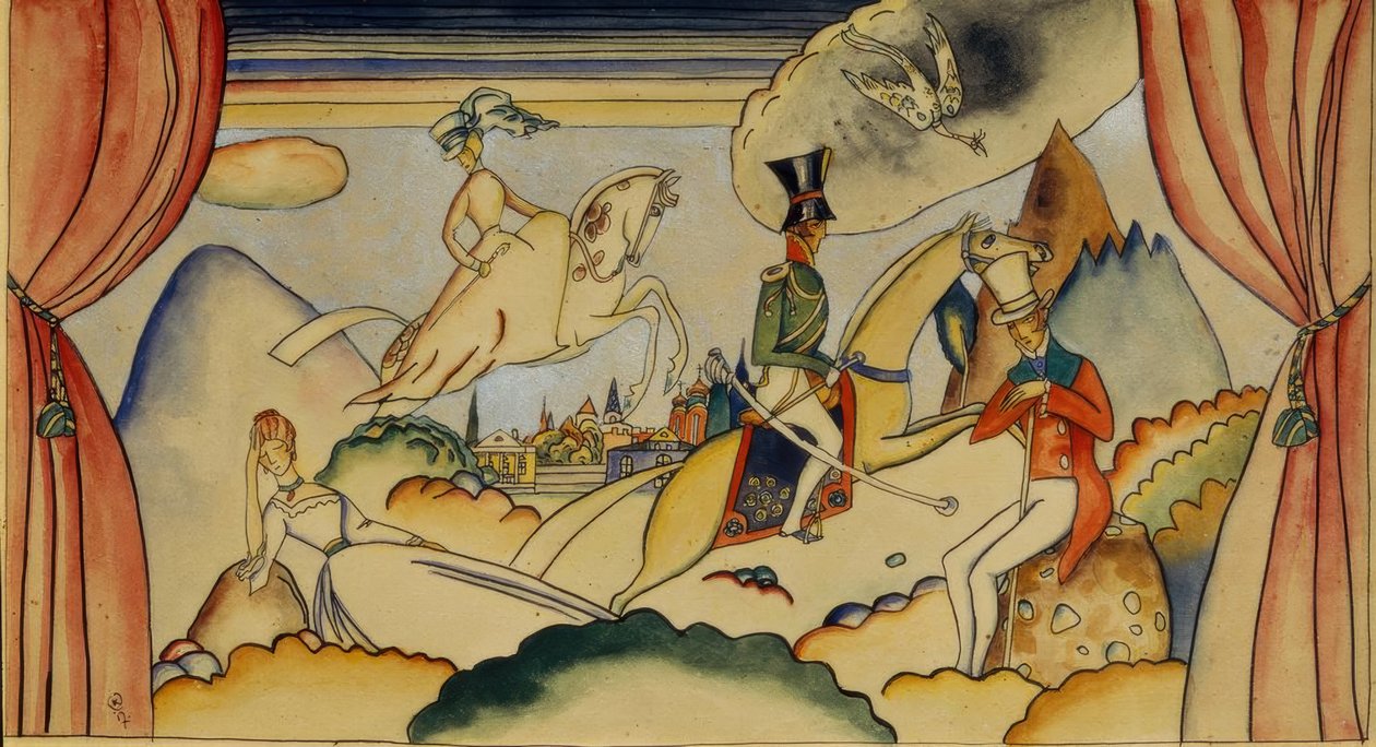 Scéna s důstojníkem od Wassily Kandinsky