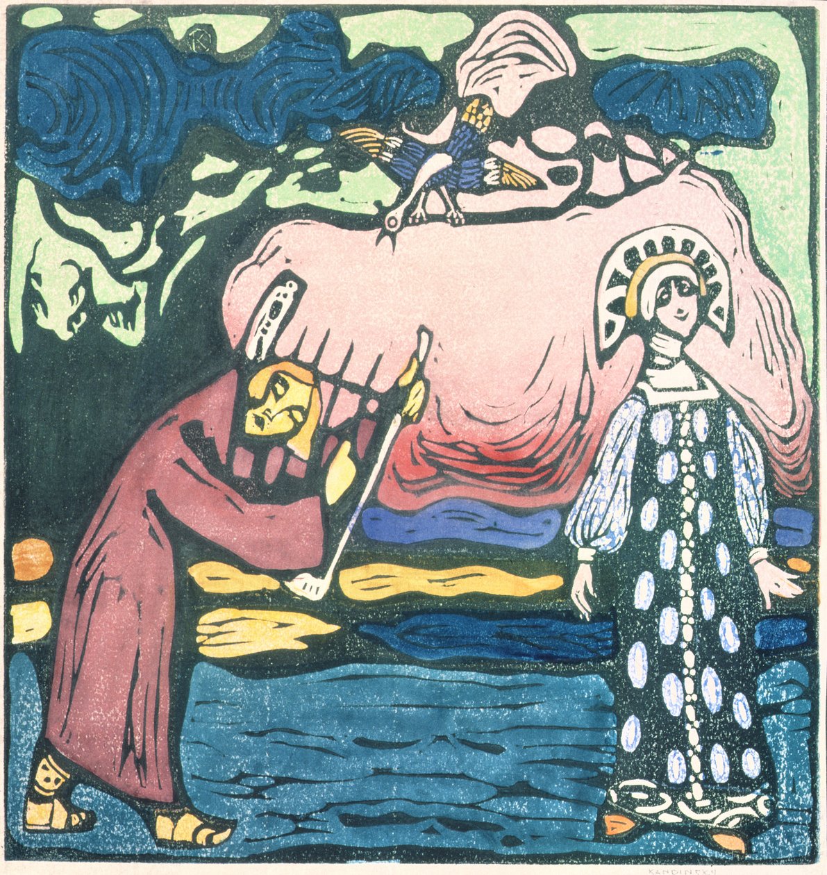 The Psaltery Player, 1907 od Wassily Kandinsky