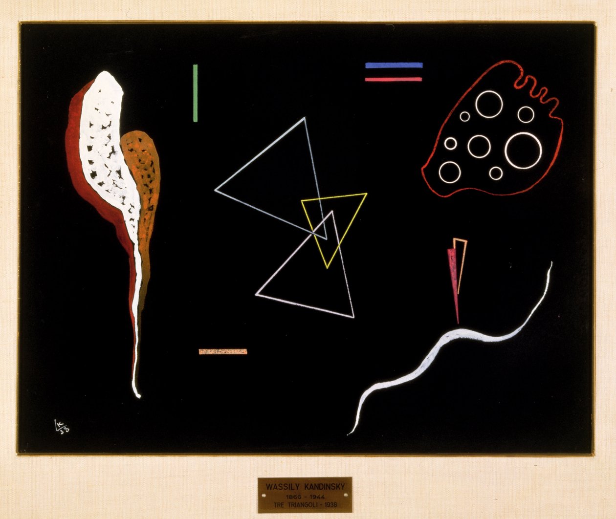 Tři trojúhelníky, 1938 od Wassily Kandinsky