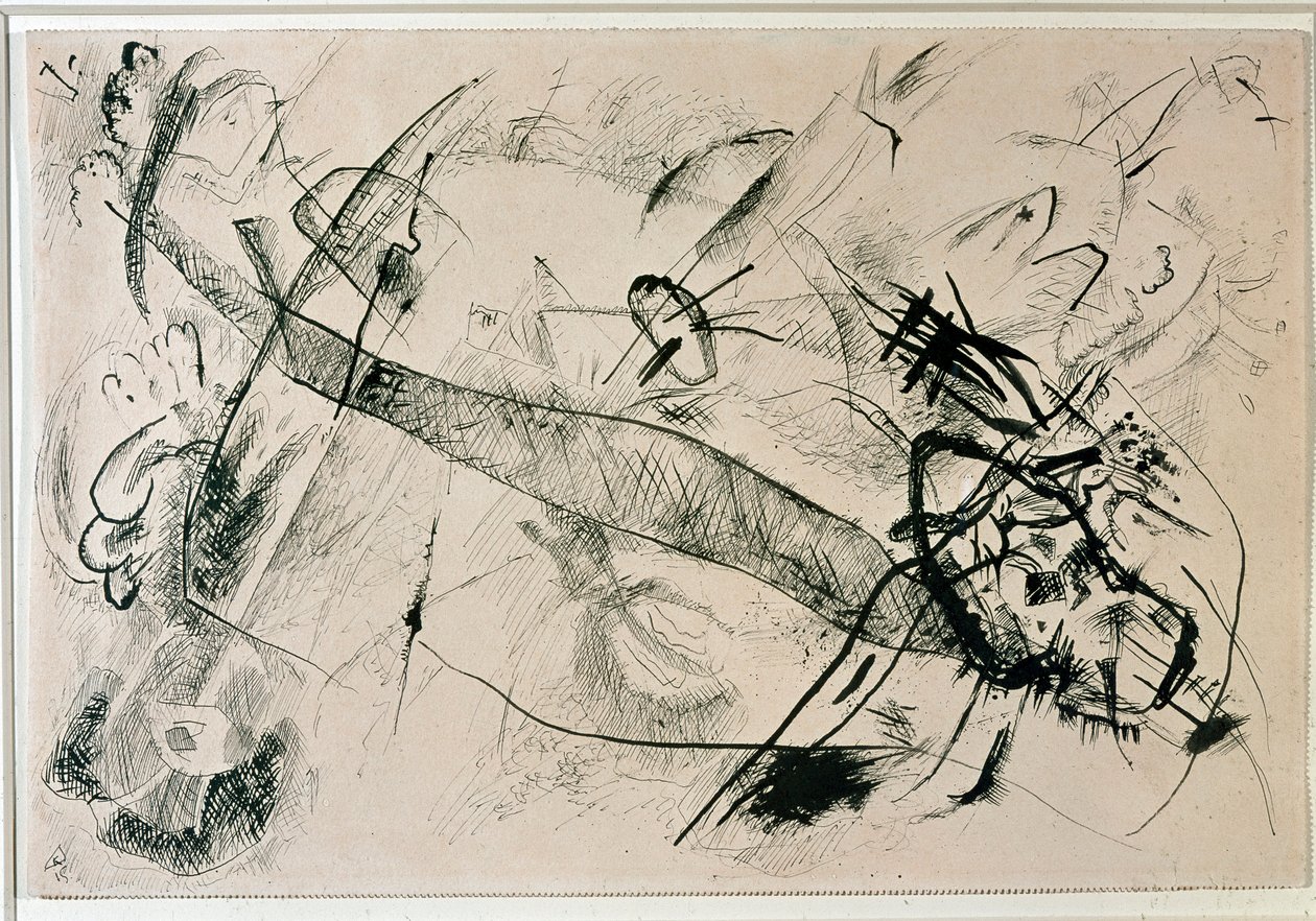 Untitled Drawing by Vassily Kandinsky (nebo Wassily Kandinsky nebo Kandinsky, 1866-1944). 1915 New York, Muzeum moderního umění od Wassily Kandinsky