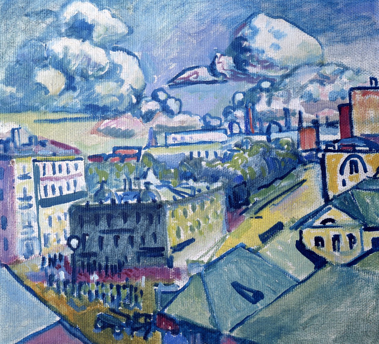 Zubovskij Square v Moskvě při pohledu z okna, 1916 od Wassily Kandinsky