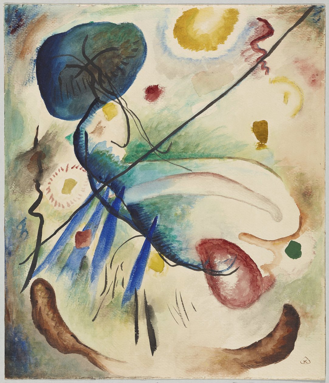 Akvarel s linkou od Wassily Kandinsky